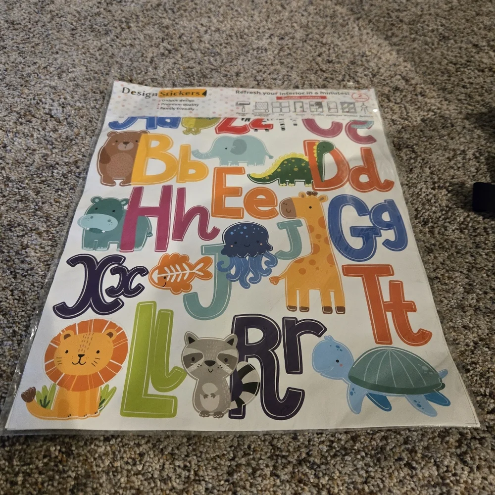 Alphabet Wall Decals for Kids Rooms ABC Toddler Boy and Girl Playroom Décor New
